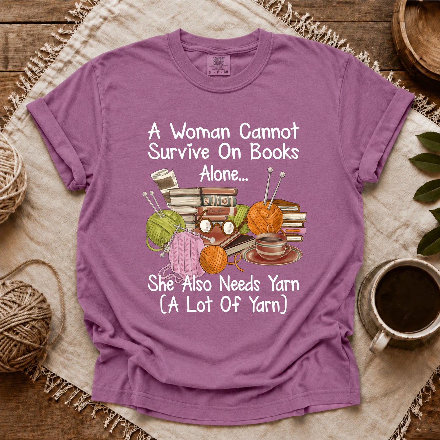 Comfort Colors Books & Yarn Lover T-shirt