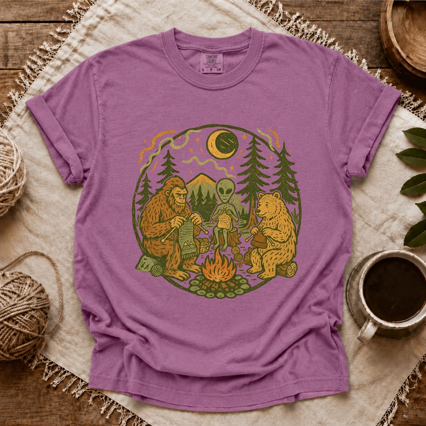 Comfort Colors Campfire Knitting Friends T-shirt