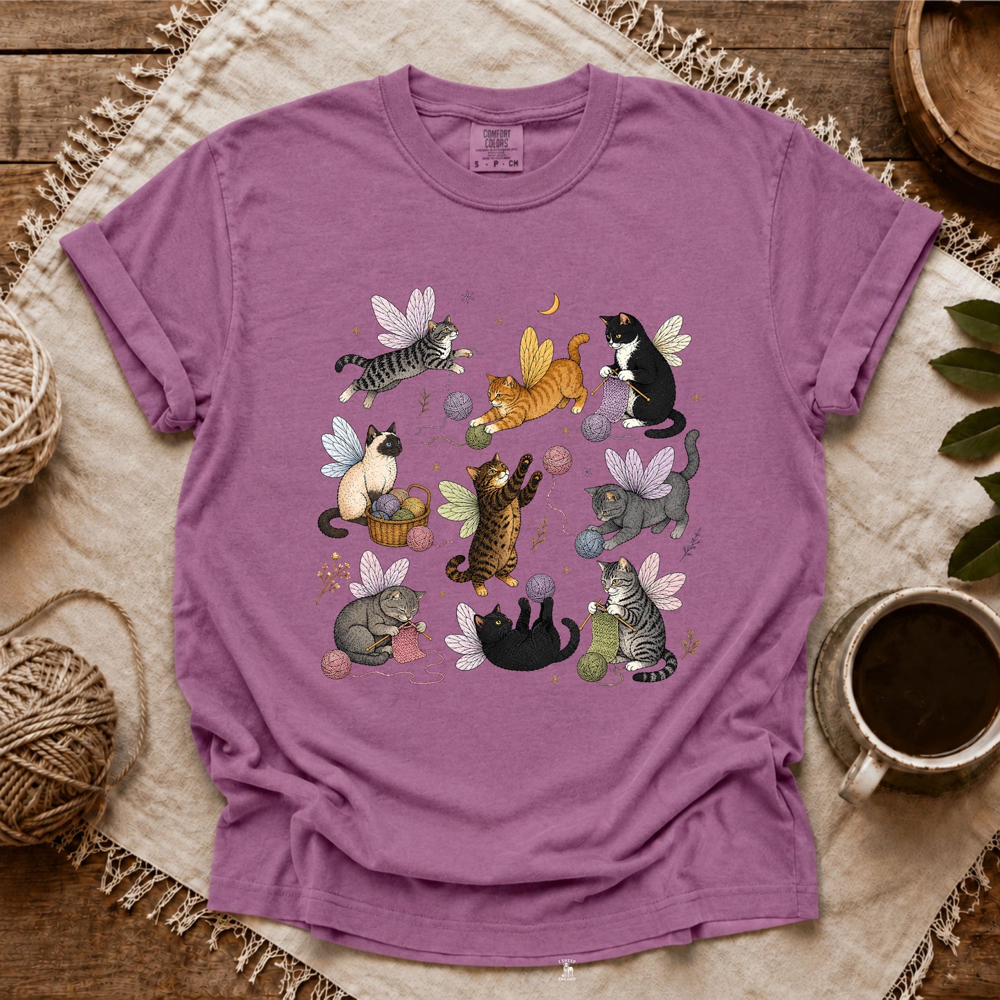 Comfort Colors Fairy Cats Club T-shirt