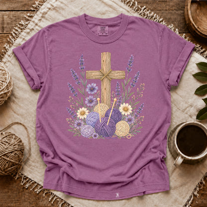Comfort Colors Faith Blooms In Yarn T-shirt