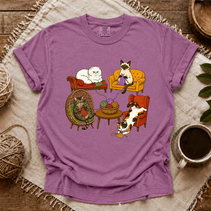 Comfort Colors Knitting Cat Com T-shirt
