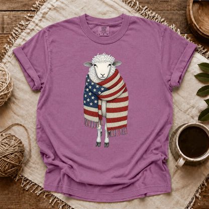 Comfort Colors Patriotic Knitting Sheep T-shirt