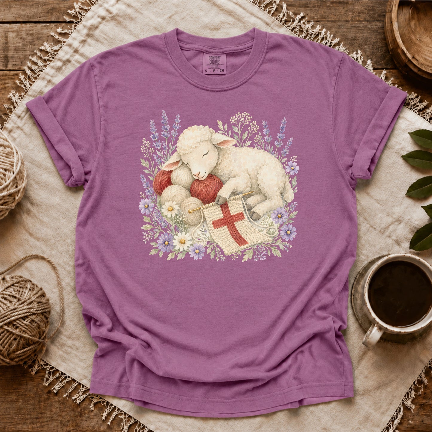 Comfort Colors The Lamb Who Knits Faith T-shirt