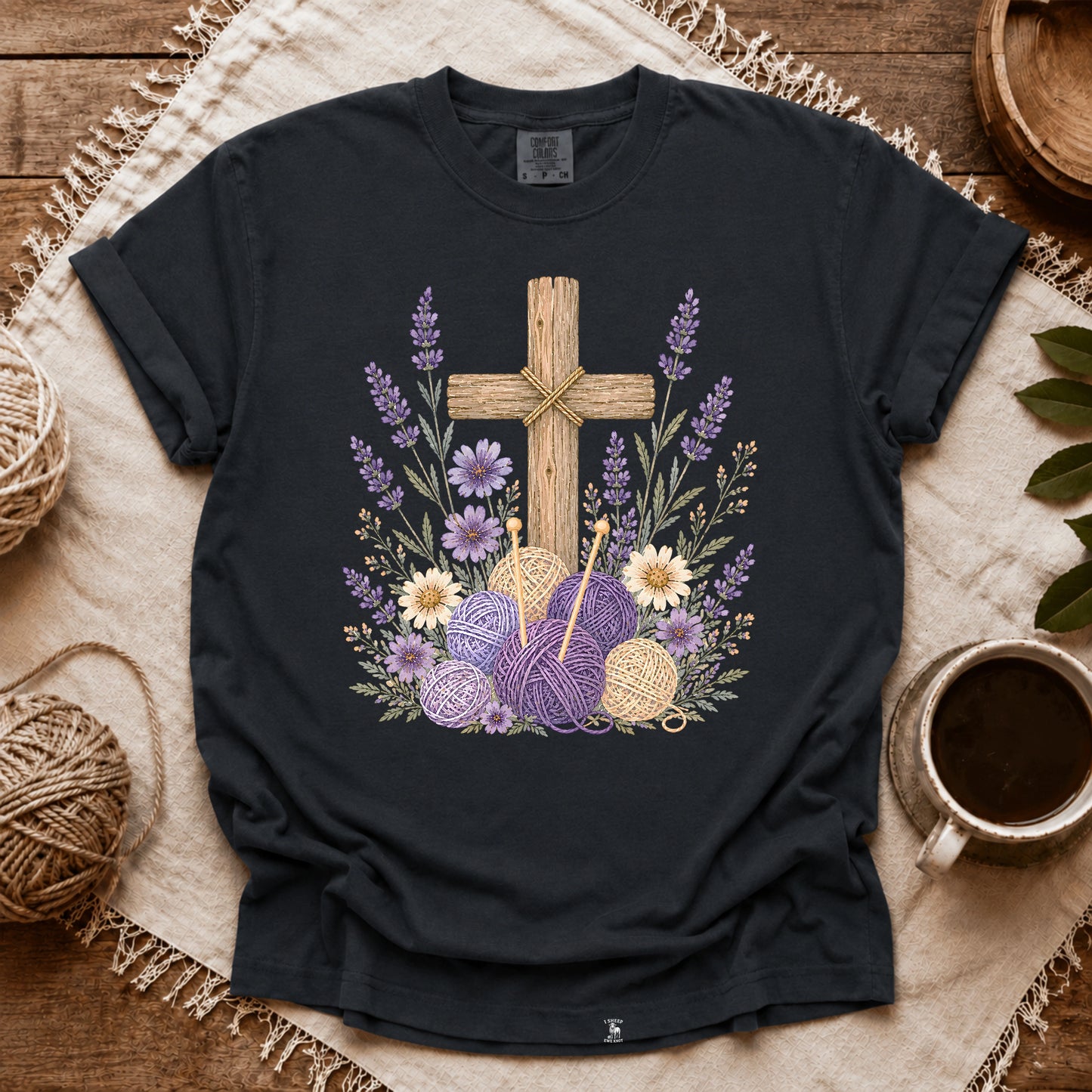 Comfort Colors Faith Blooms In Yarn T-shirt