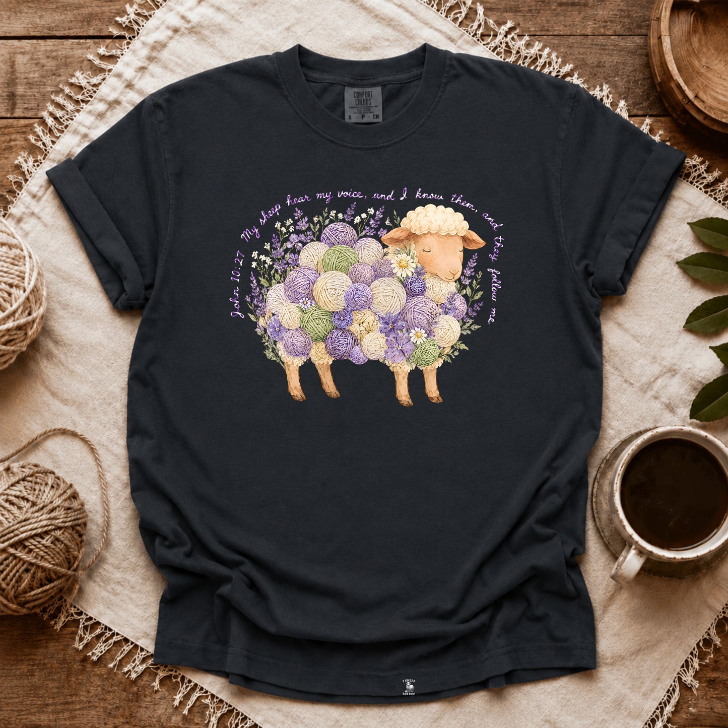 Comfort Colors Faithful Yarn Sheep T-shirt