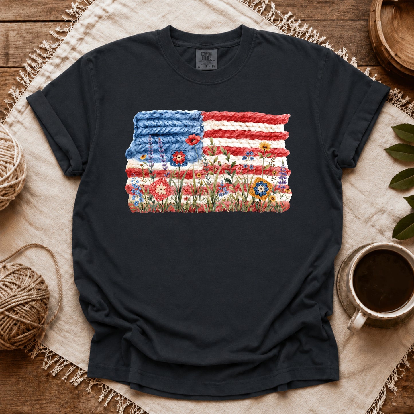 Comfort Colors Flowers, Stripes & Skeins T-shirt