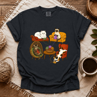 Comfort Colors Knitting Cat Com T-shirt