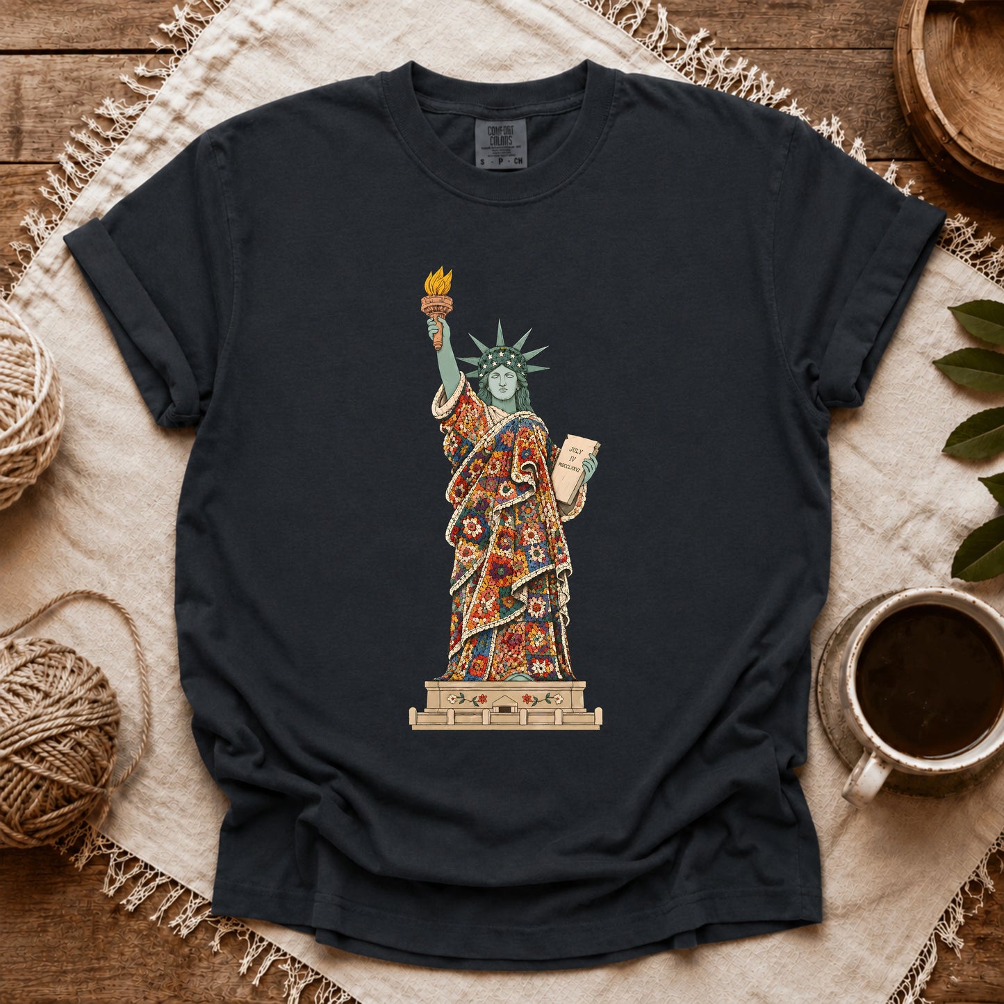 Comfort Colors Liberty Covered In Granny Squares T-shirt