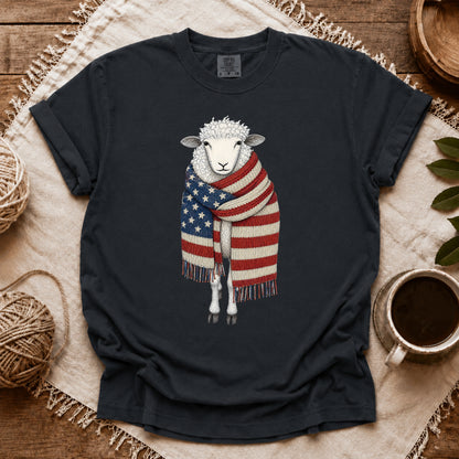 Comfort Colors Patriotic Knitting Sheep T-shirt