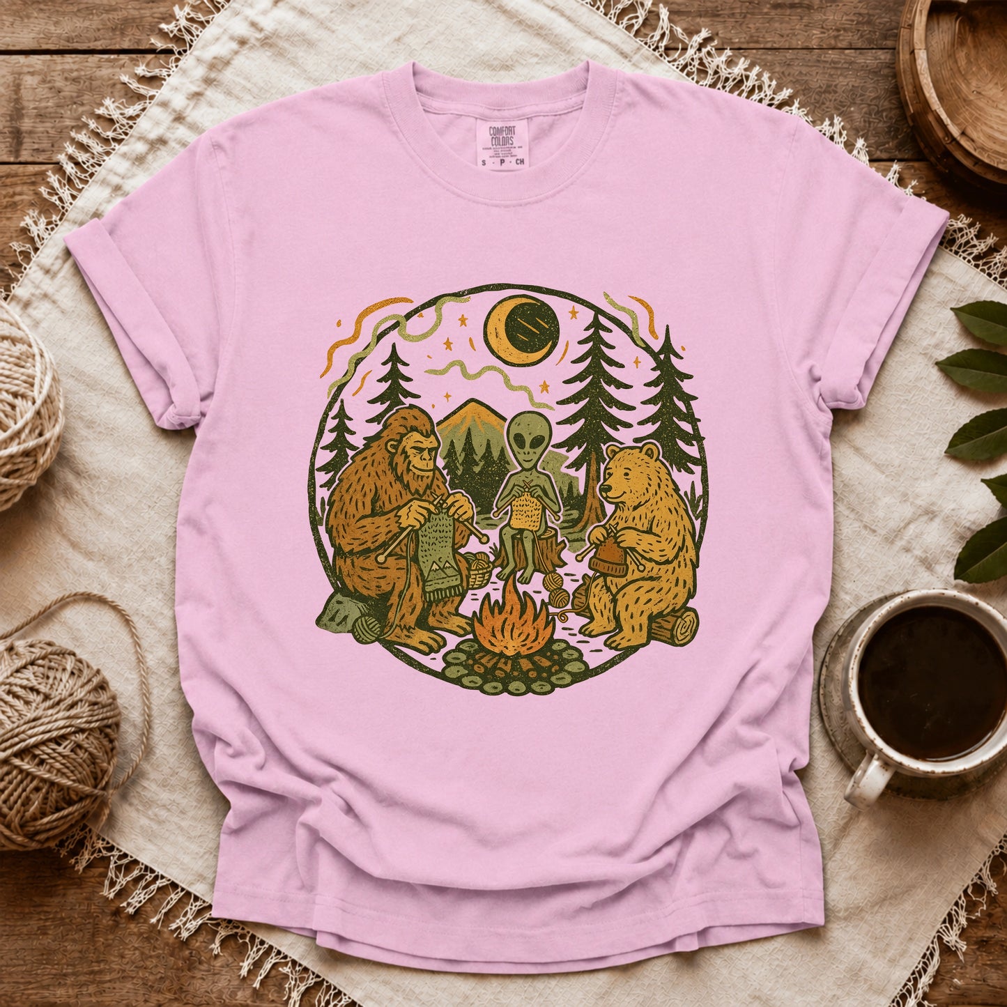 Comfort Colors Campfire Knitting Friends T-shirt