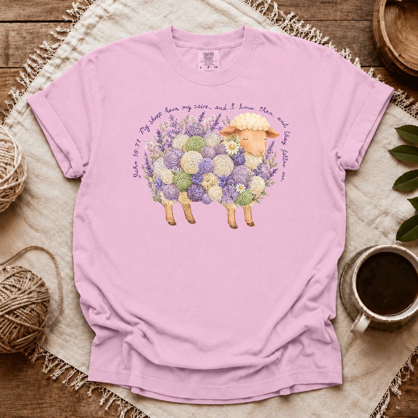 Comfort Colors Faithful Yarn Sheep T-shirt