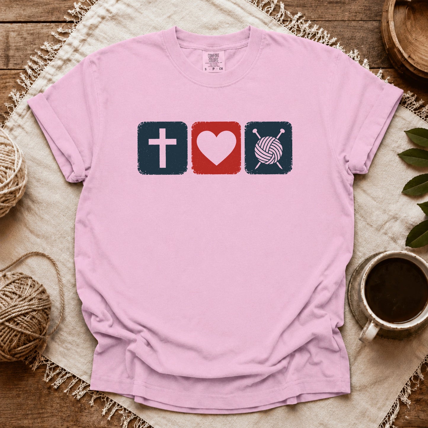 Comfort Colors Jesus Loves Knitting T-shirt
