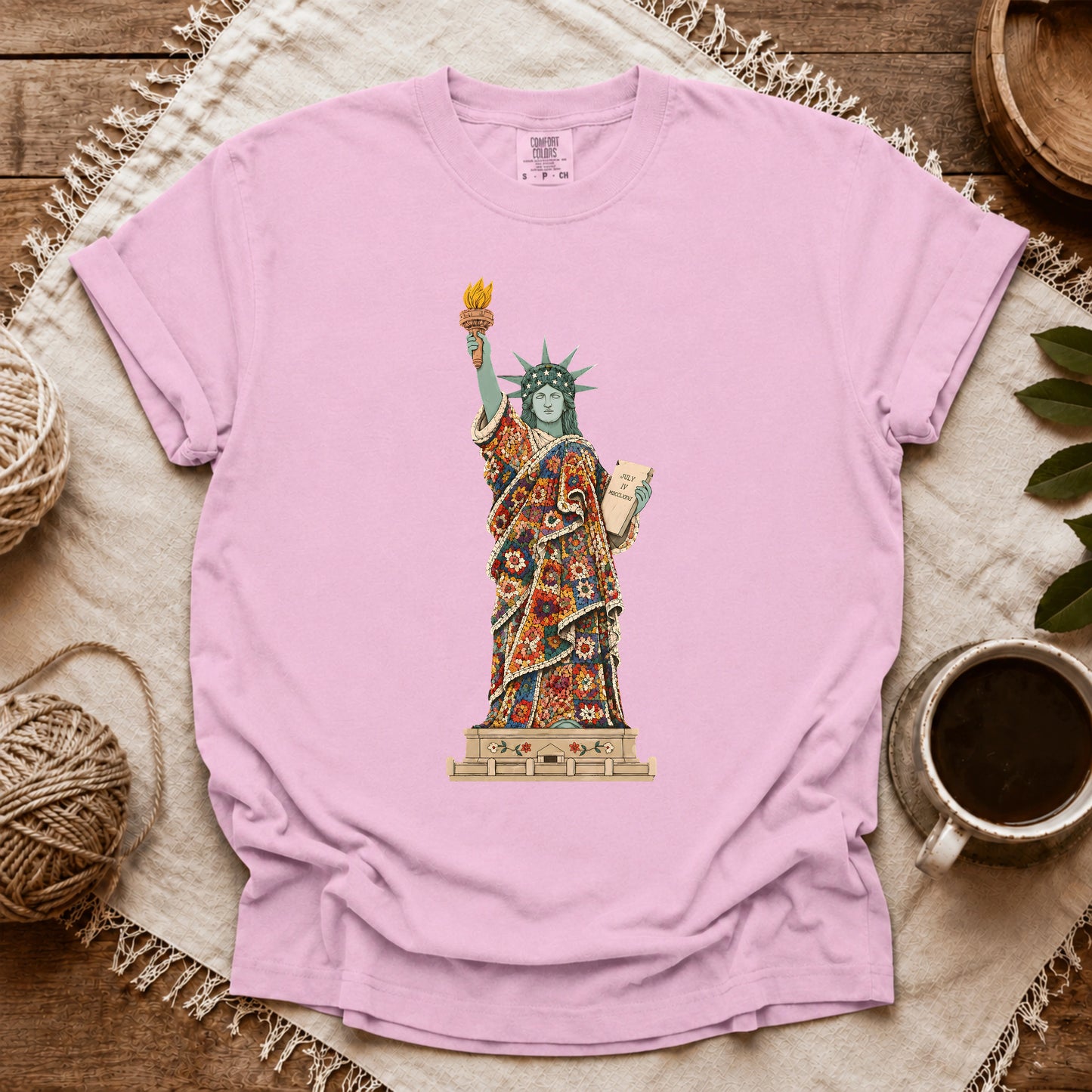Comfort Colors Liberty Covered In Granny Squares T-shirt
