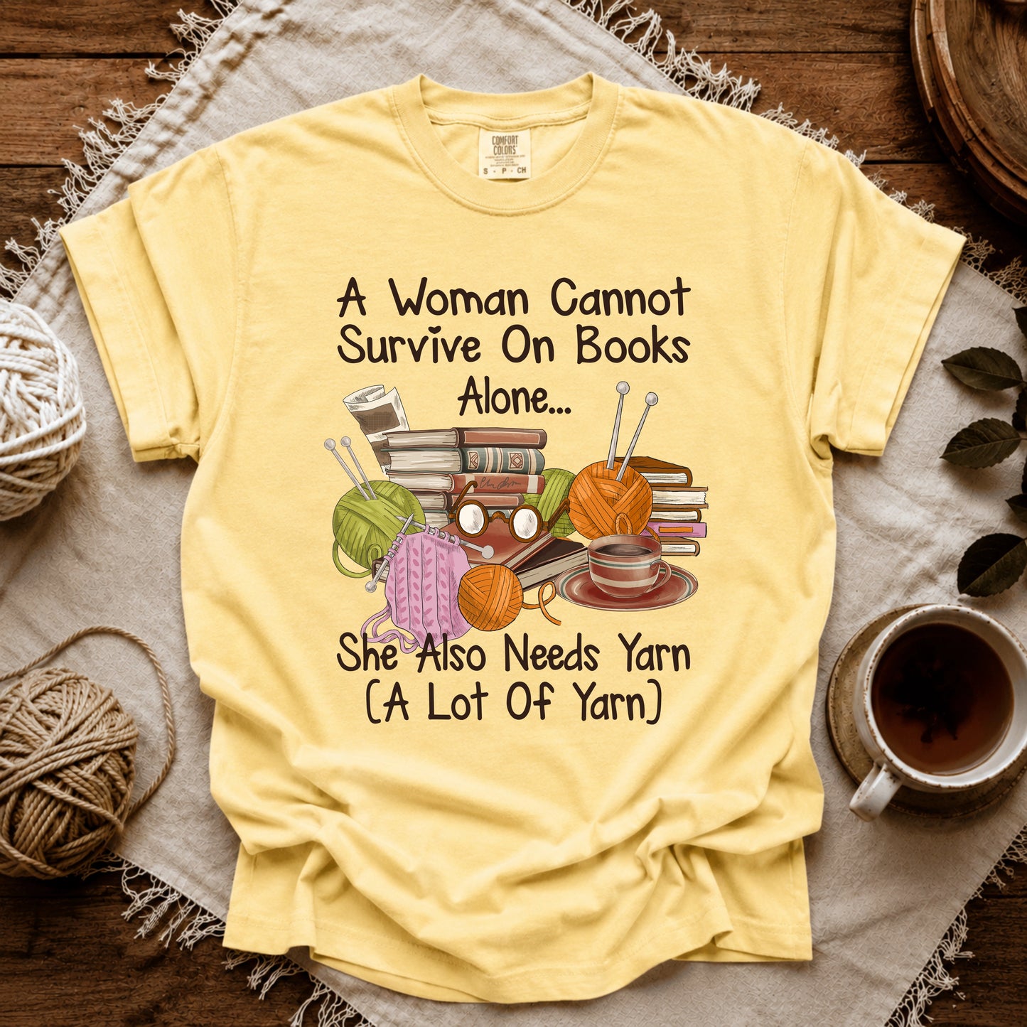 Comfort Colors Books & Yarn Lover T-shirt