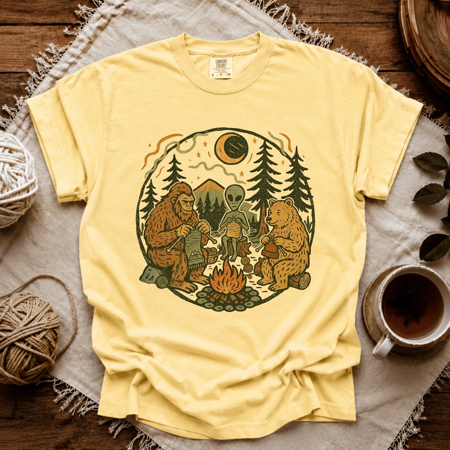 Comfort Colors Campfire Knitting Friends T-shirt
