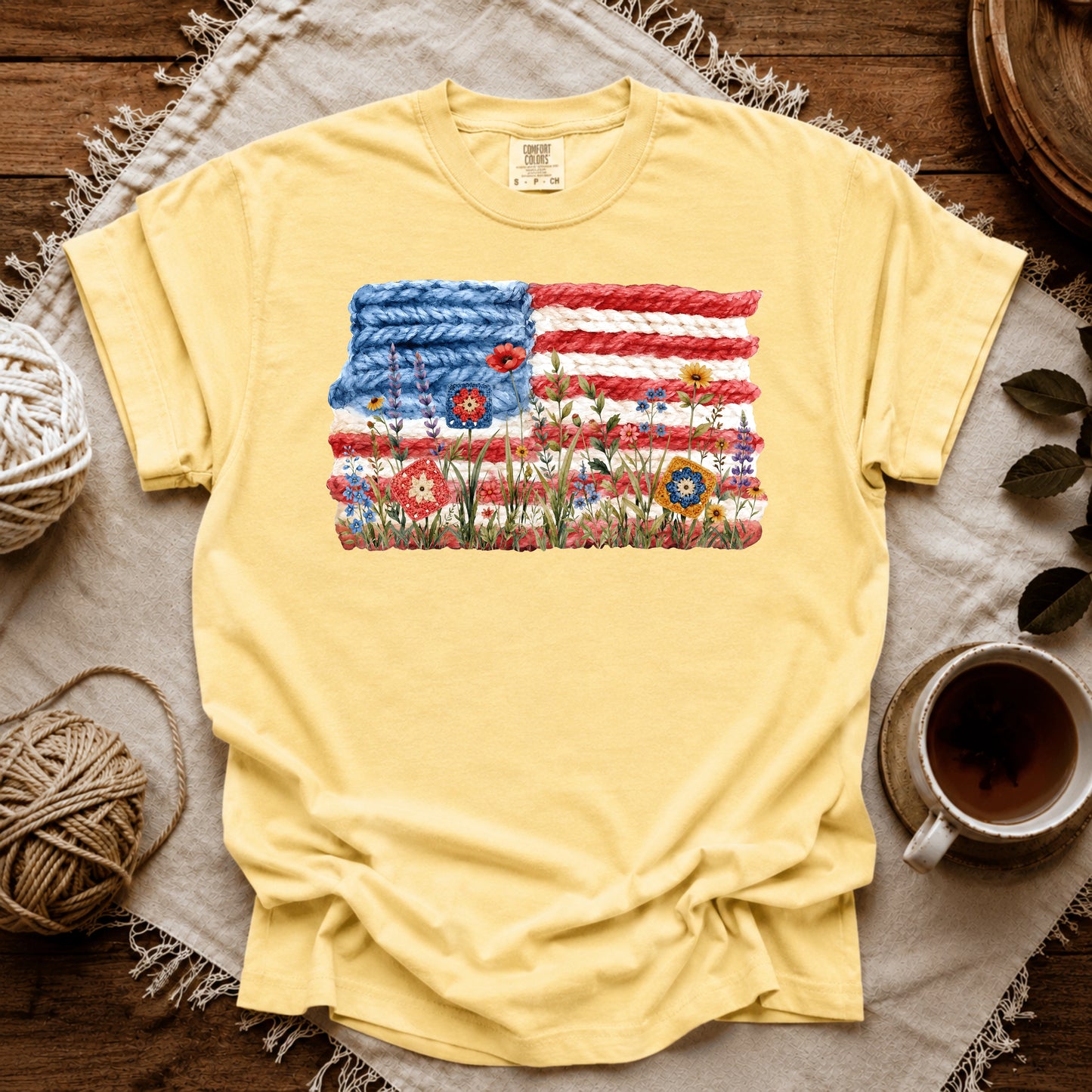 Comfort Colors Flowers, Stripes & Skeins T-shirt