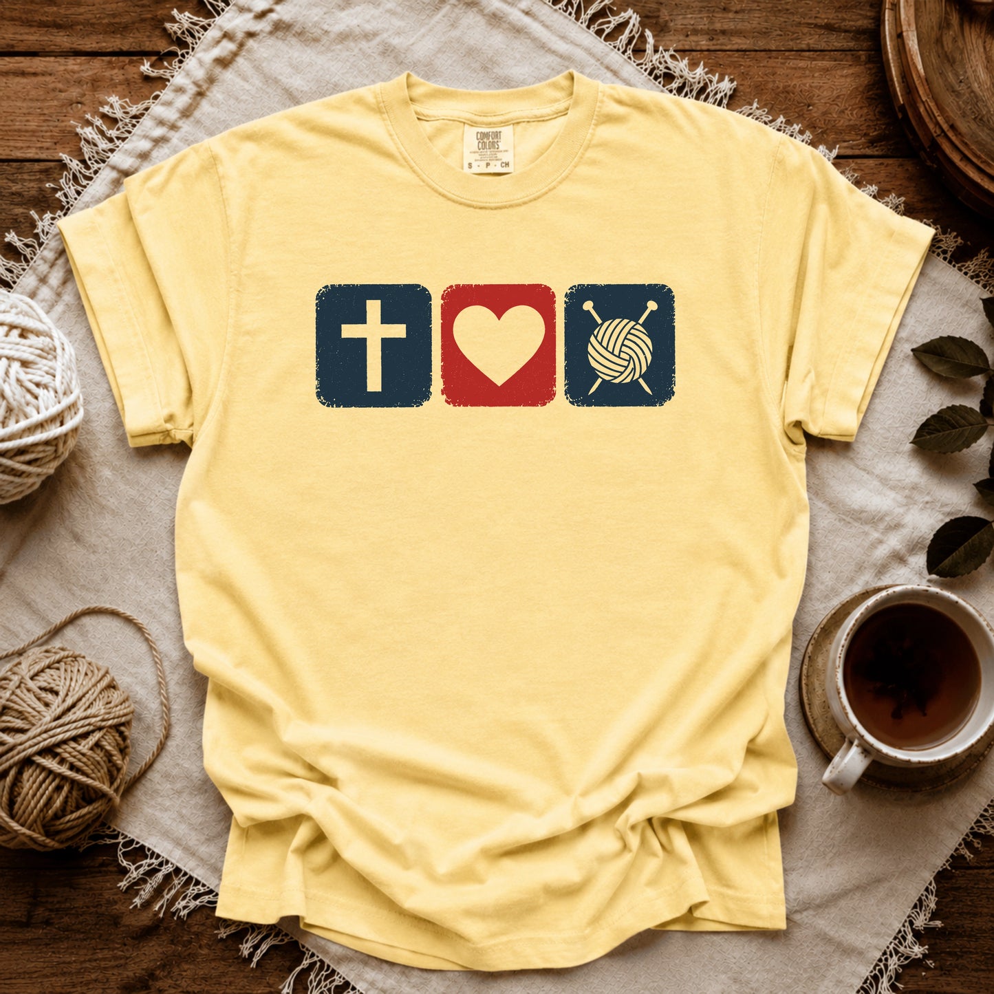 Comfort Colors Jesus Loves Knitting T-shirt