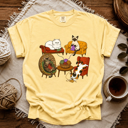 Comfort Colors Knitting Cat Com T-shirt