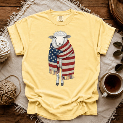 Comfort Colors Patriotic Knitting Sheep T-shirt