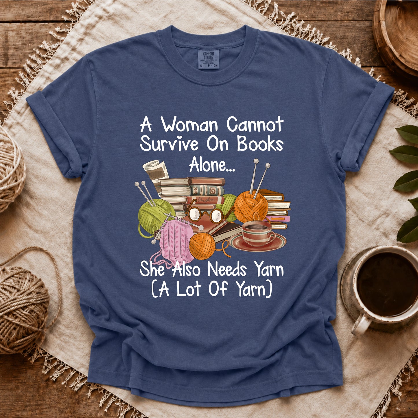 Comfort Colors Books & Yarn Lover T-shirt