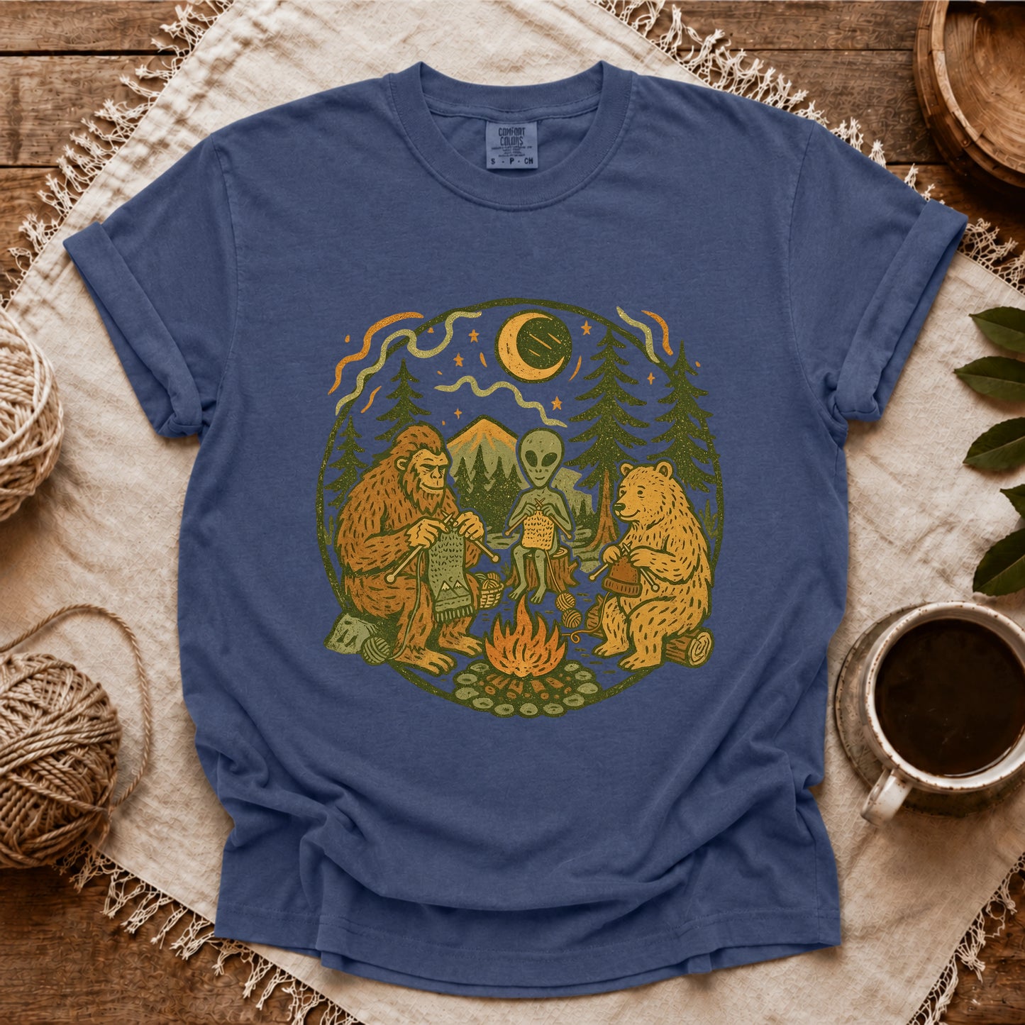 Comfort Colors Campfire Knitting Friends T-shirt