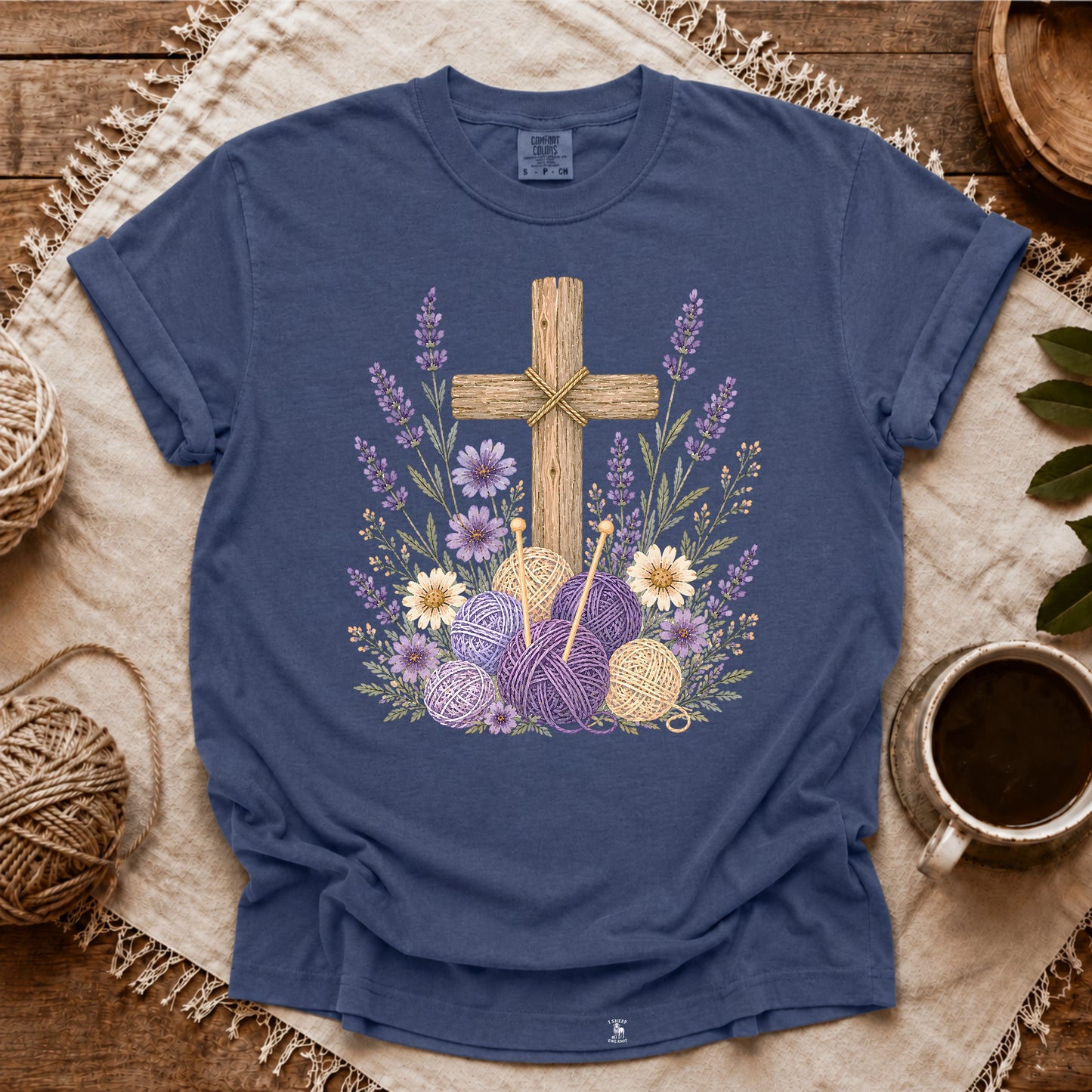 Comfort Colors Faith Blooms In Yarn T-shirt