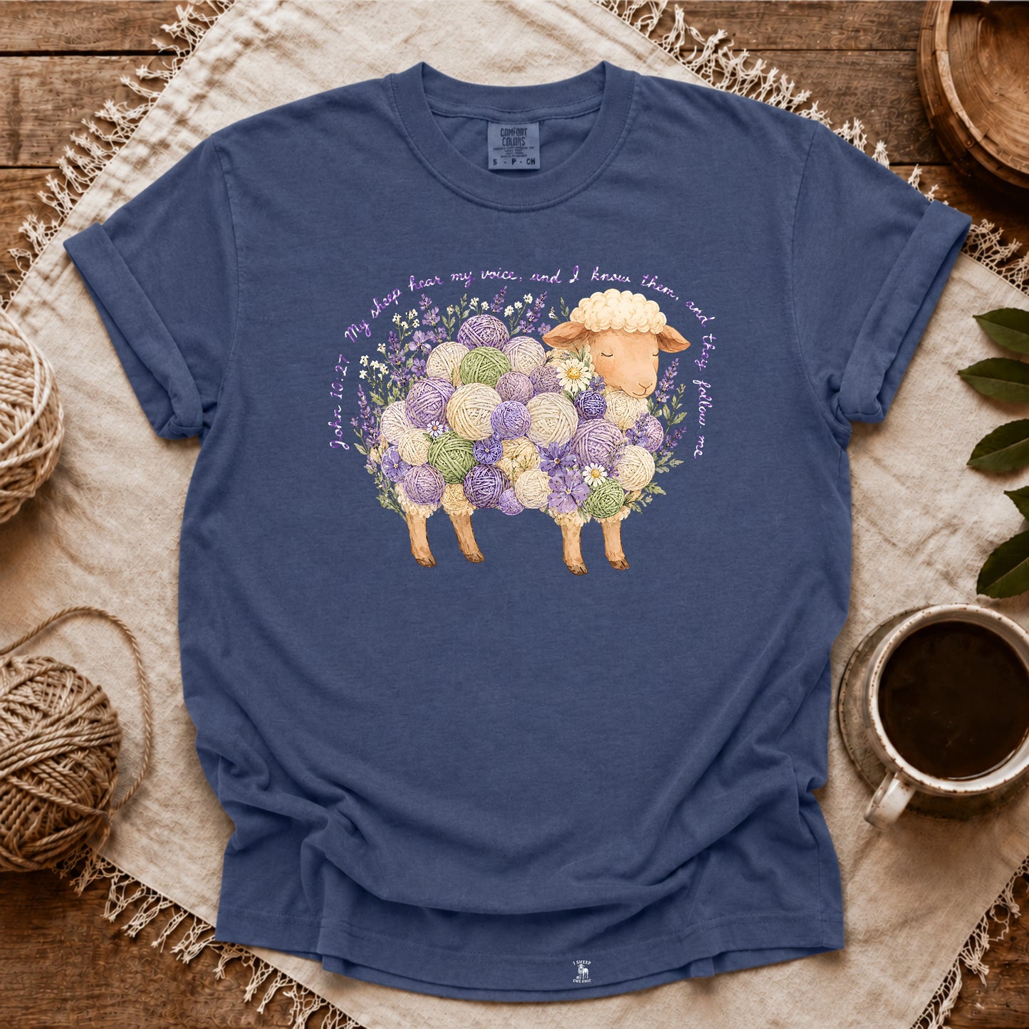 Comfort Colors Faithful Yarn Sheep T-shirt