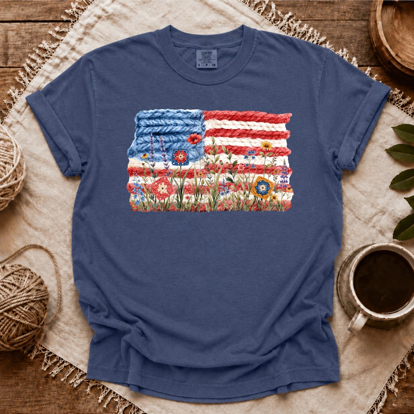Comfort Colors Flowers, Stripes & Skeins T-shirt