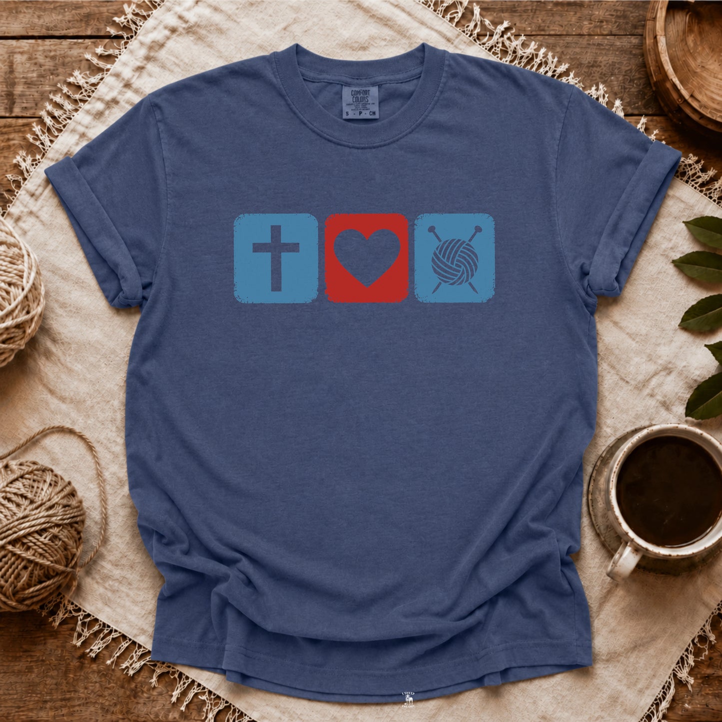 Comfort Colors Jesus Loves Knitting T-shirt