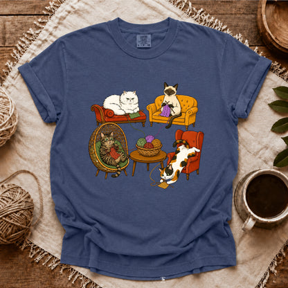 Comfort Colors Knitting Cat Com T-shirt