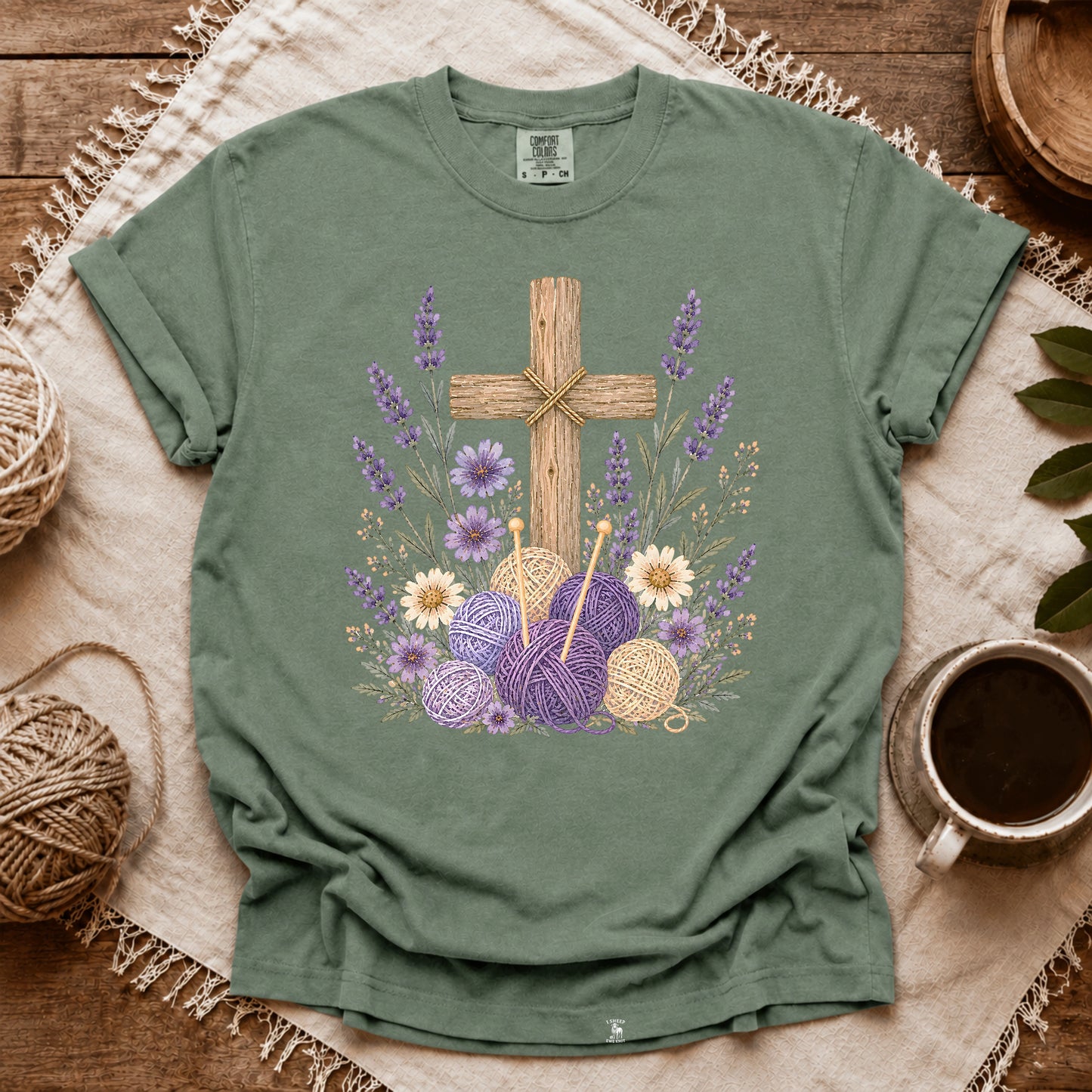 Comfort Colors Faith Blooms In Yarn T-shirt