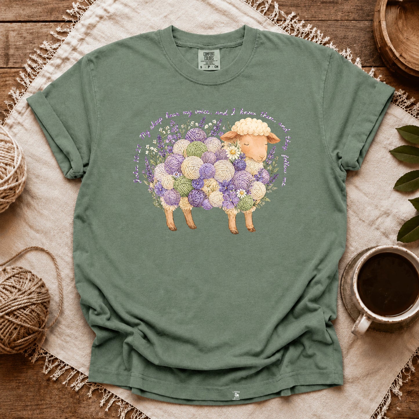 Comfort Colors Faithful Yarn Sheep T-shirt