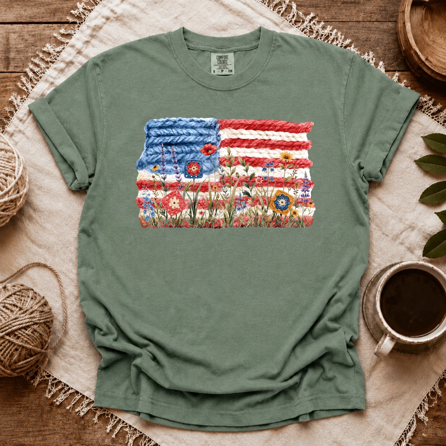 Comfort Colors Flowers, Stripes & Skeins T-shirt