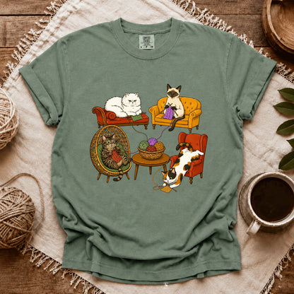 Comfort Colors Knitting Cat Com T-shirt