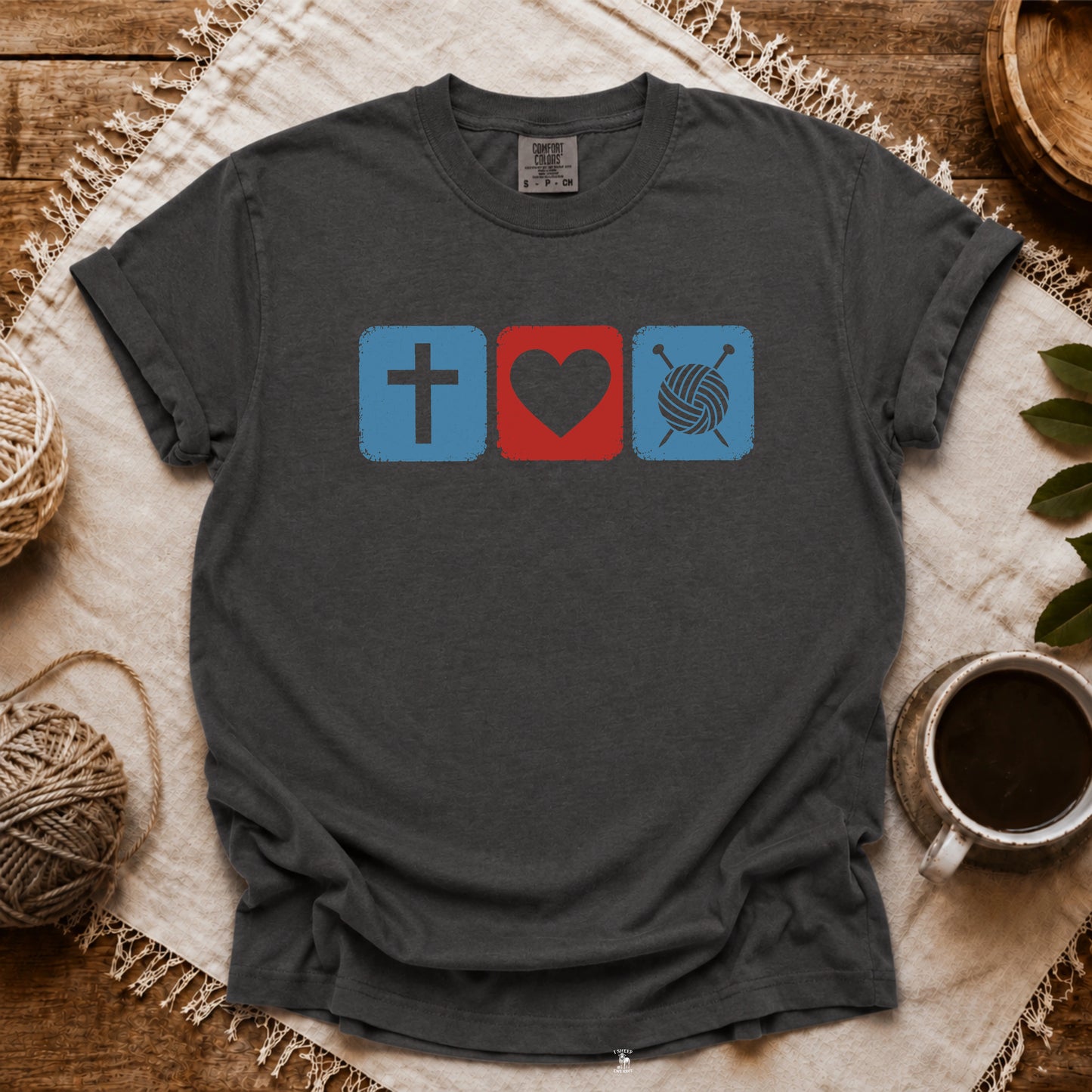 Comfort Colors Jesus Loves Knitting T-shirt