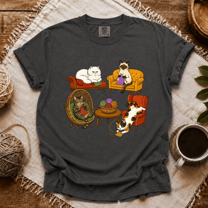 Comfort Colors Knitting Cat Com T-shirt