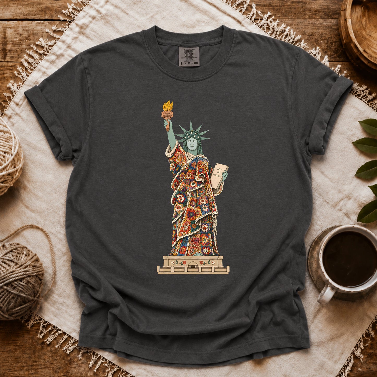 Comfort Colors Liberty Covered In Granny Squares T-shirt