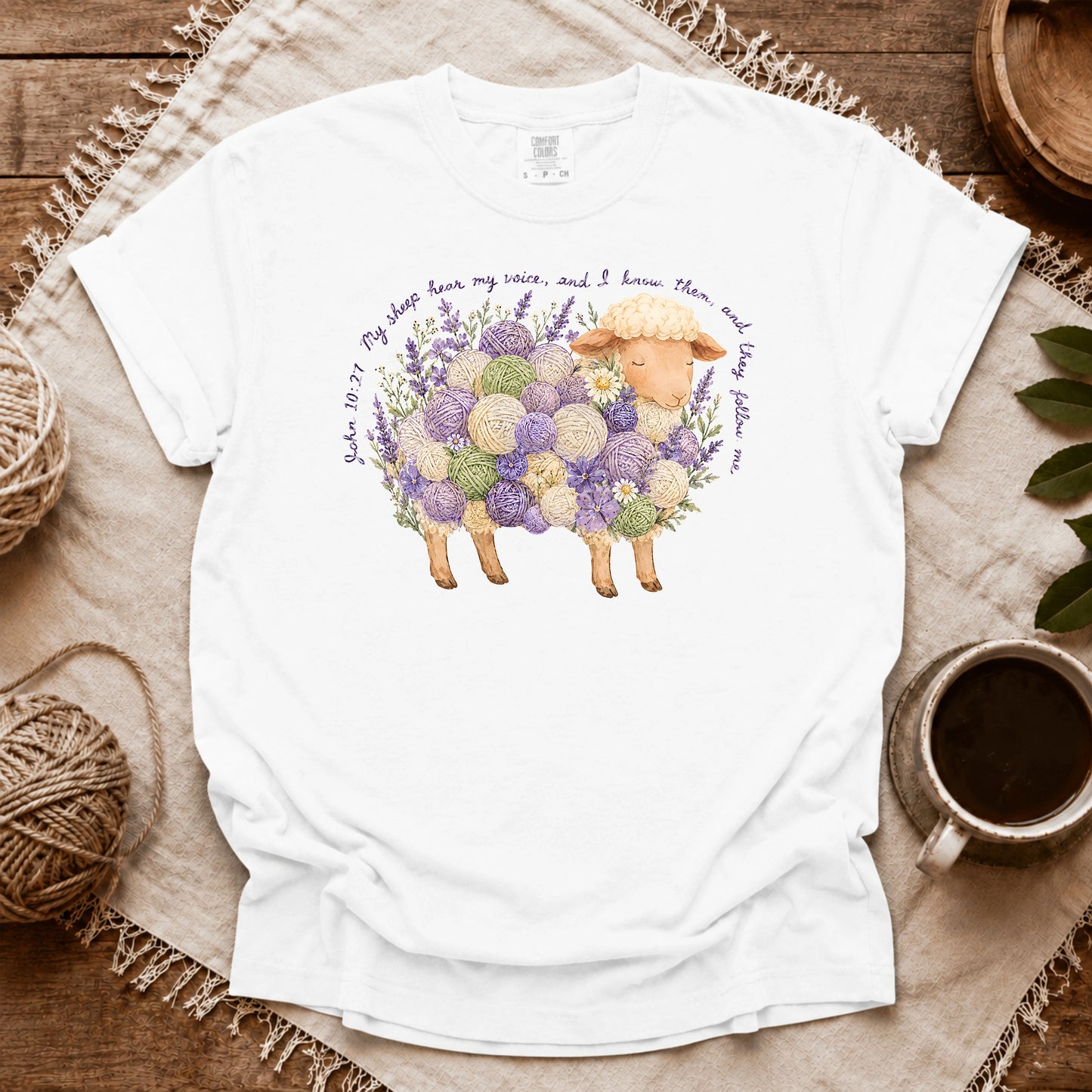 Comfort Colors Faithful Yarn Sheep T-shirt