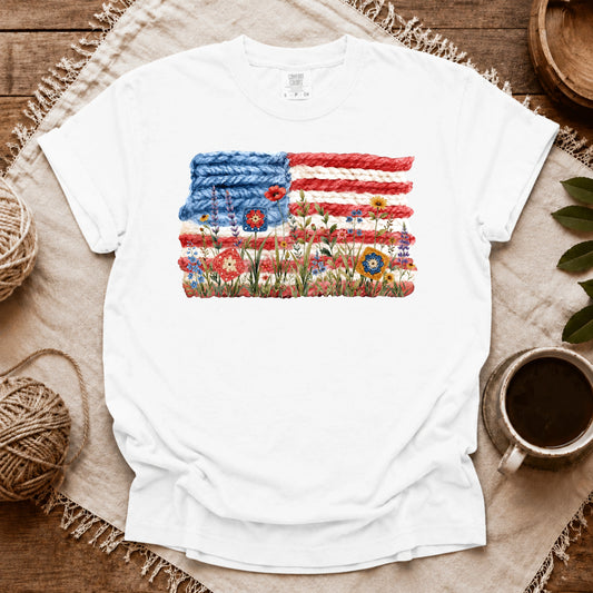 Comfort Colors Flowers, Stripes & Skeins T-shirt