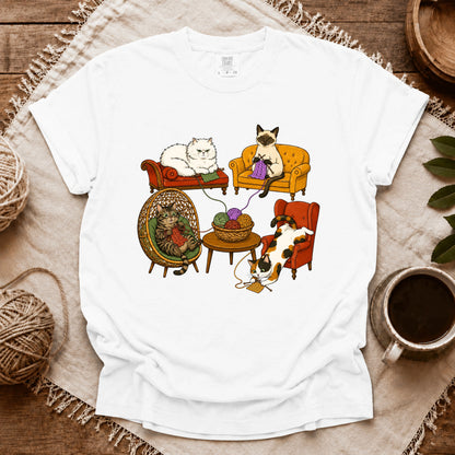 Comfort Colors Knitting Cat Com T-shirt