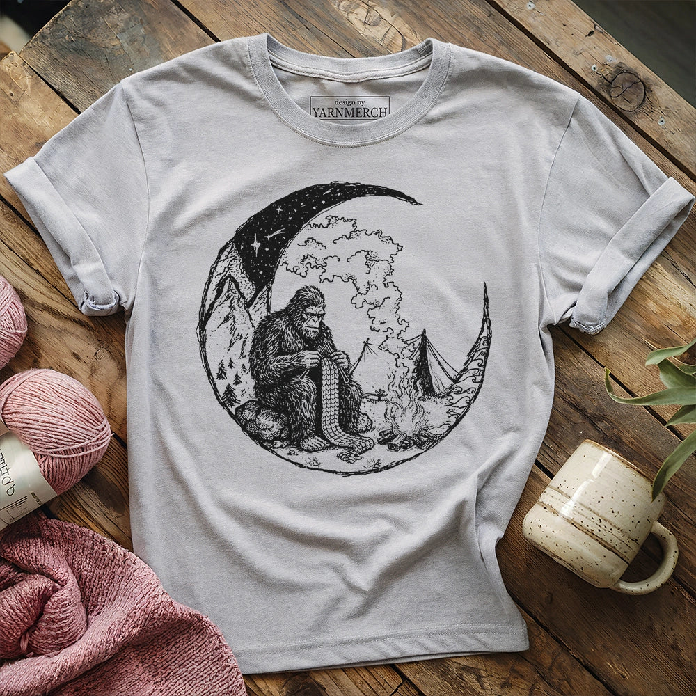 Campfire Bigfoot Knitting T-shirt