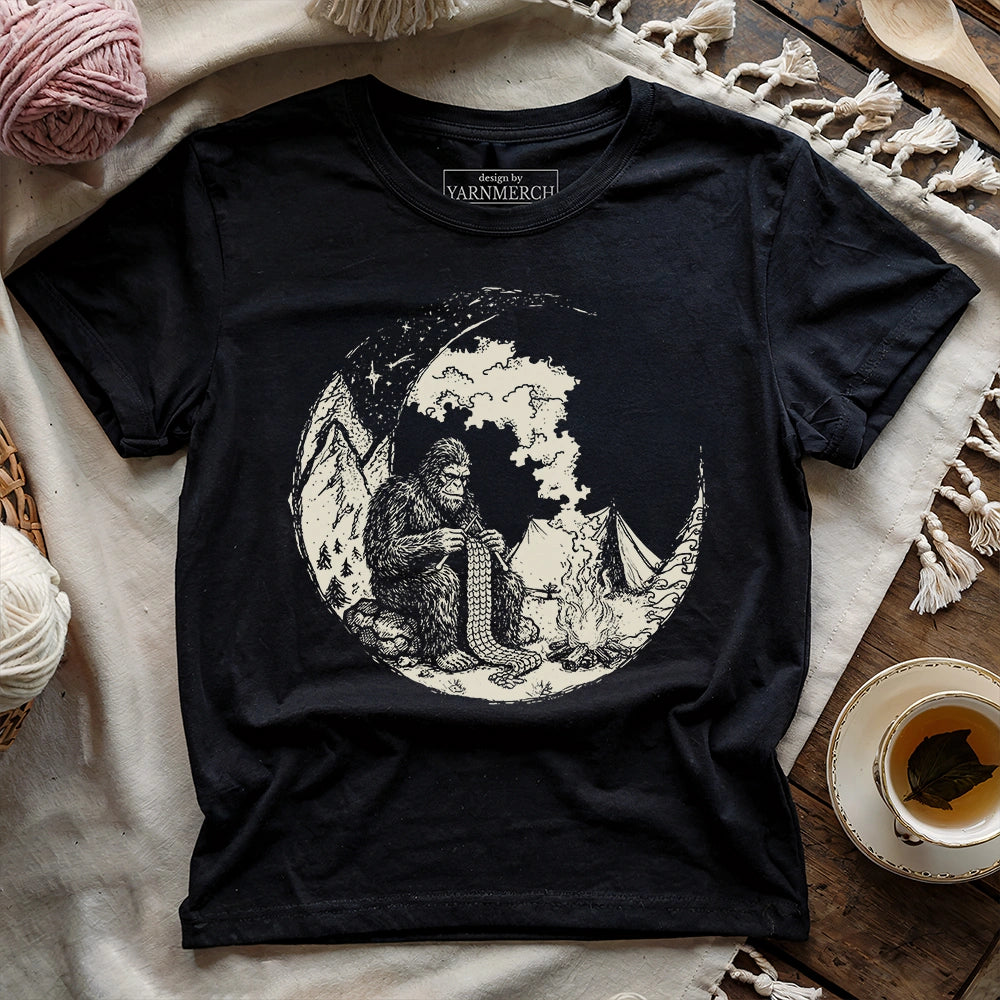 Campfire Bigfoot Knitting T-shirt