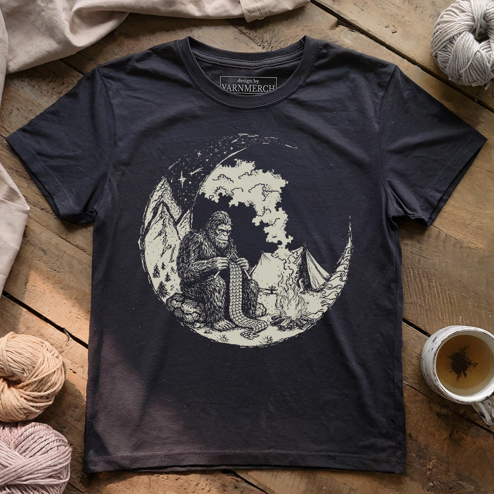 Campfire Bigfoot Knitting T-shirt