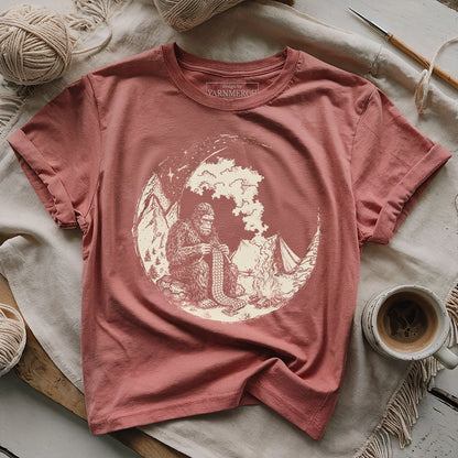 Campfire Bigfoot Knitting T-shirt