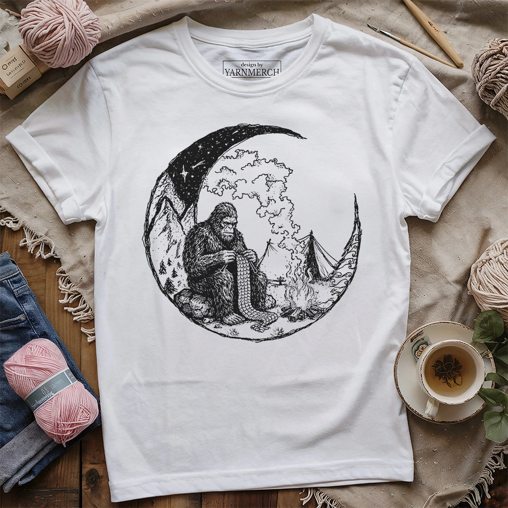 Campfire Bigfoot Knitting T-shirt