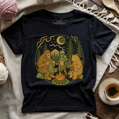 Campfire Crocheting Friends T-shirt
