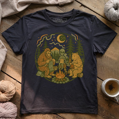 Campfire Crocheting Friends T-shirt
