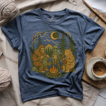 Campfire Crocheting Friends T-shirt