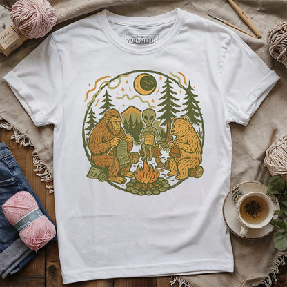 Campfire Crocheting Friends T-shirt