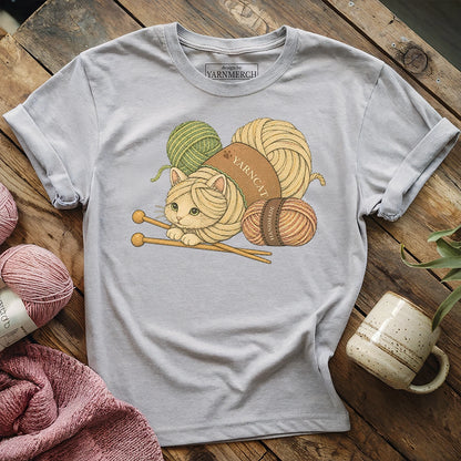 Cat Made Of Yarn T-shirt